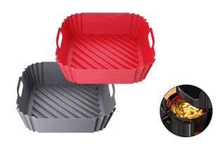 Duravire Hot Air Fryer silikonimuotti, punainen+harmaa, 22x22x6cm, 2 kpl hinta ja tiedot | Uunivuoat ja leivontavälineet | hobbyhall.fi