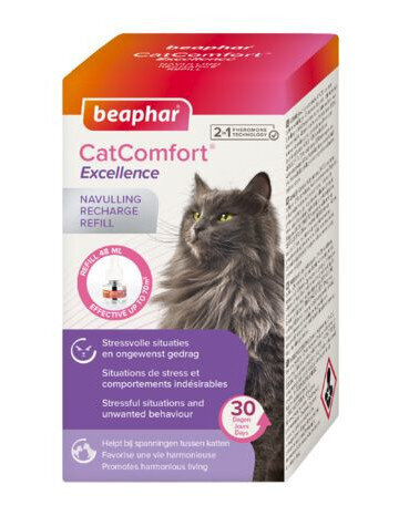 Rauhoittava aine kissoille feromoneilla Beaphar Catcomfort 30 päivän täyttöpakkaus, 48 ​​ml hinta ja tiedot | Eläinten hoitotuotteet | hobbyhall.fi