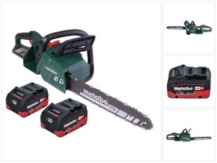 Metabo MS 36-18 LTX BL 40 akkukäyttöinen moottorisaha 36 V (2x 18 V) 40 cm 22 m/s harjaton + 2x akku 5,5 Ah - ilman laturia. hinta ja tiedot | Sahat ja sirkkelit | hobbyhall.fi