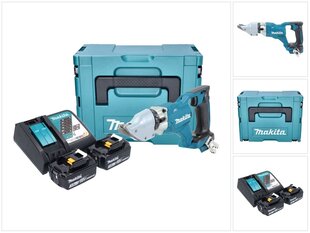 Makita DJS 200 RFJ Akkupeltisakset 18 V 2,0 mm + 2x akut 3,0 Ah + laturi + Makpac hinta ja tiedot | Sahat ja sirkkelit | hobbyhall.fi