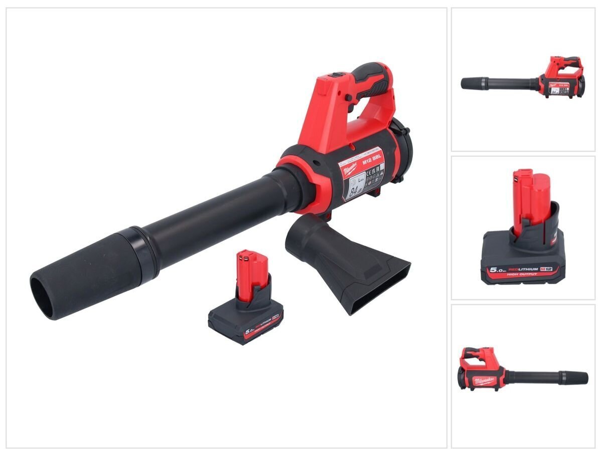 Milwaukee M12 BBL-501 akkukäyttöinen 12 V + 1x akku 5,0 Ah - ilman laturia hinta ja tiedot | Kuumailmapuhaltimet | hobbyhall.fi