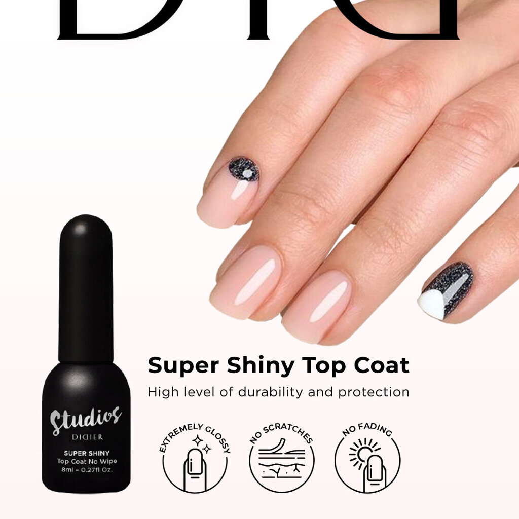 Setti Top Coat Studios Didier, Super Shiny, 2 kpl hinta ja tiedot | Kynsilakat ja kynsienhoitotuotteet | hobbyhall.fi