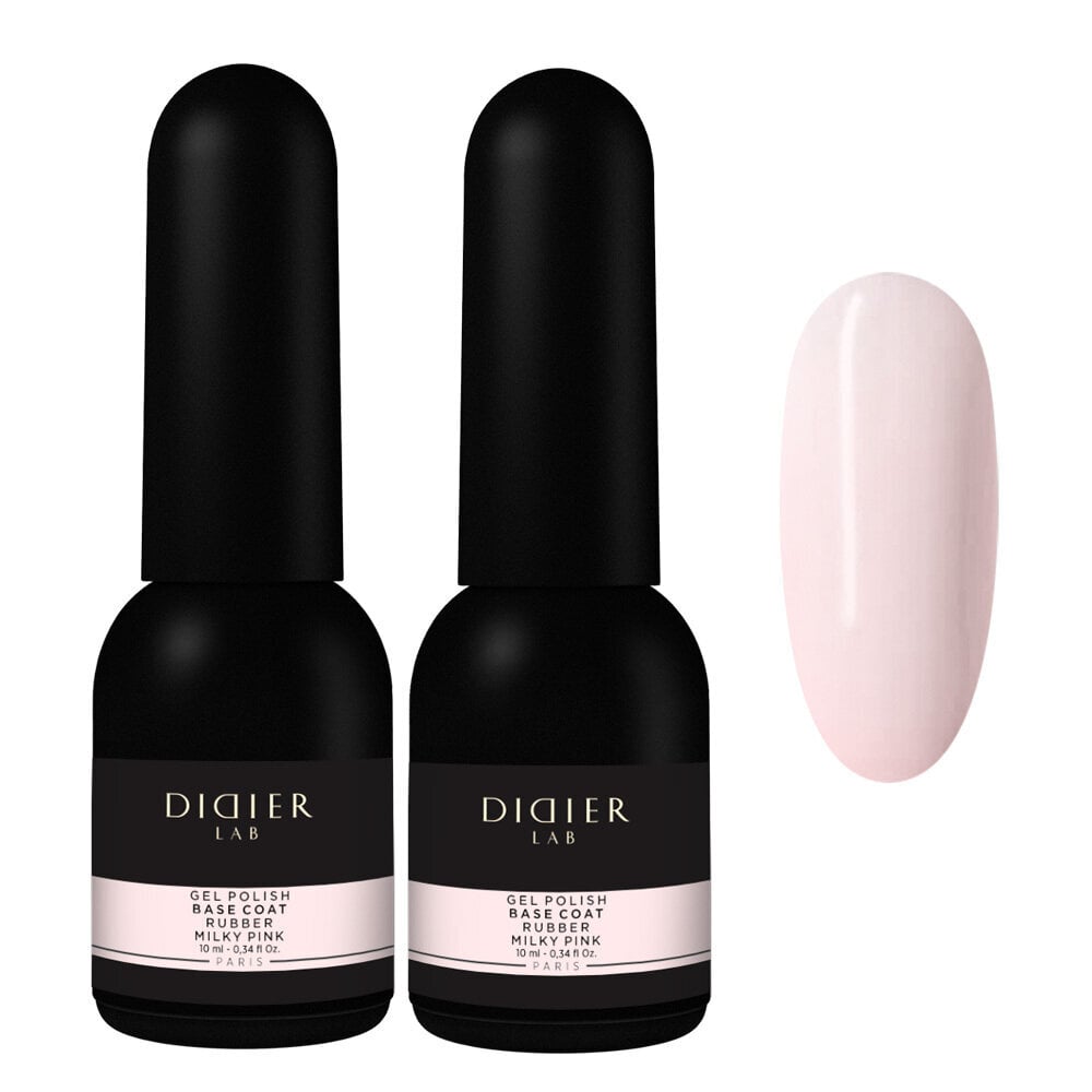 Setti rubber aluslakkoja Didier Lab, Milky Pink 2 kpl x 10ml hinta ja tiedot | Kynsilakat ja kynsienhoitotuotteet | hobbyhall.fi