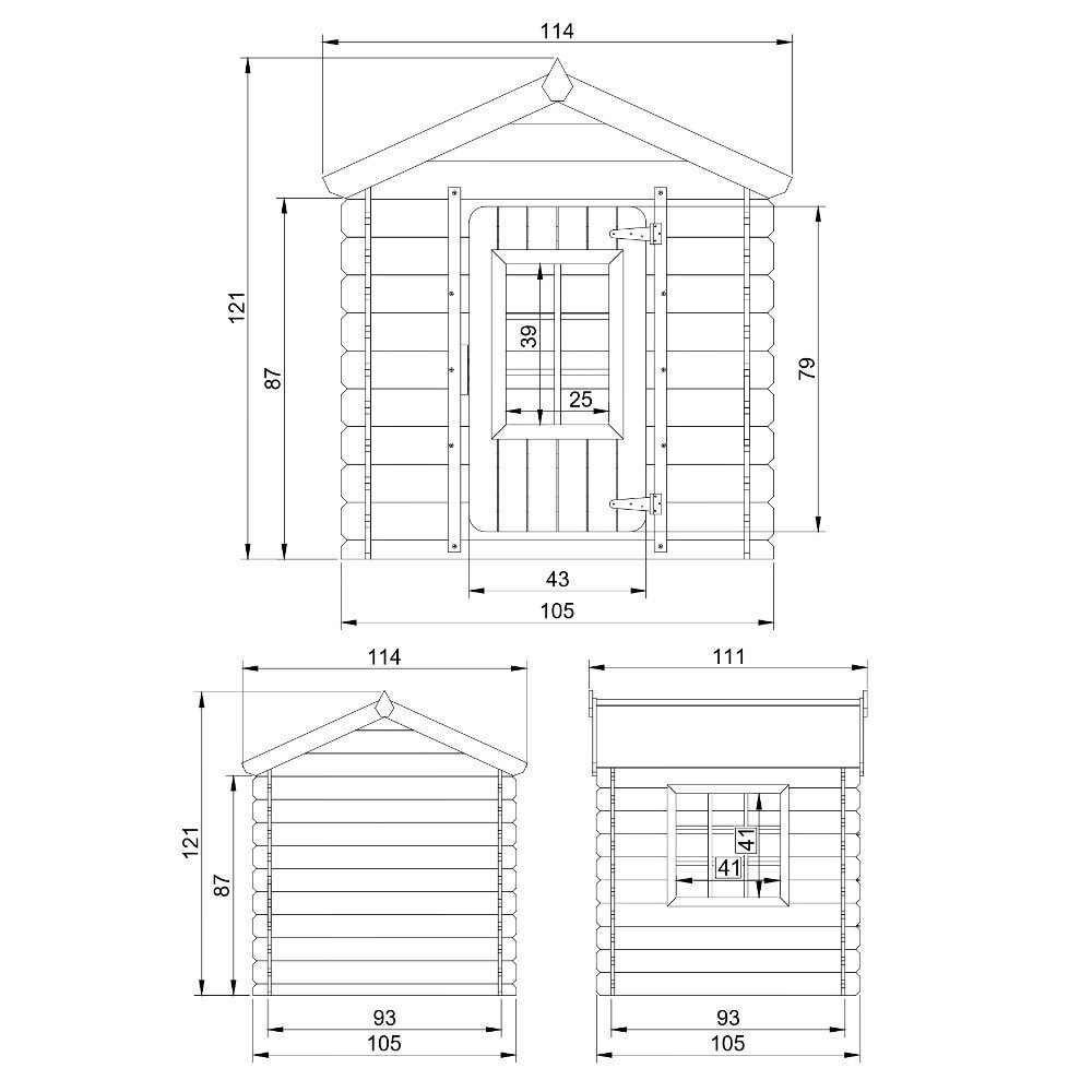 Puinen lasten leikkimökki Timbela M570M H121 x 111 x 114 cm / 0.86 m2 hinta ja tiedot | Lasten leikkimökit ja -teltat | hobbyhall.fi