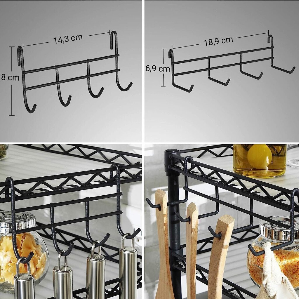 Mikroaaltouunin pohja 2 hyllyllä, musta hinta ja tiedot | Keittiön kaapit | hobbyhall.fi