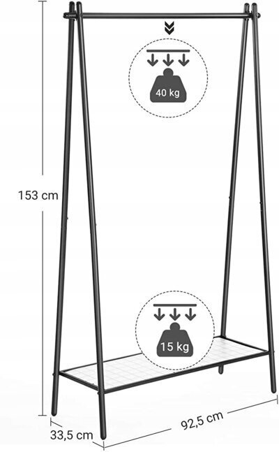 Vaatetanko Loft, musta hinta ja tiedot | Naulakot | hobbyhall.fi