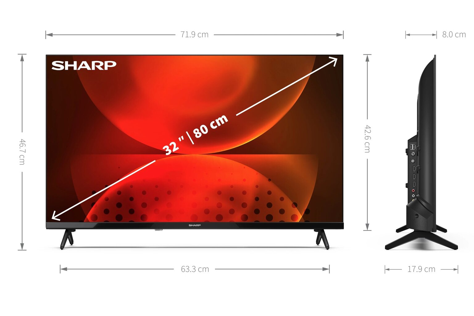 Sharp 32FH2EA hinta ja tiedot | Televisiot | hobbyhall.fi