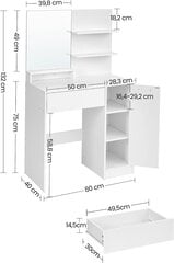 Peilipöytä valkoinen hinta ja tiedot | Peilipöydät | hobbyhall.fi