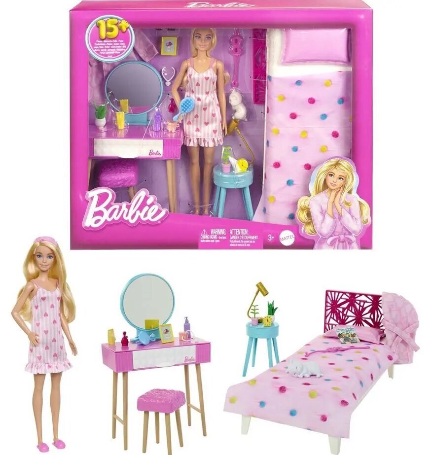 Mattel Barbie: Makuuhuone nuken kanssa (HPT55) hinta ja tiedot | Tyttöjen lelut | hobbyhall.fi