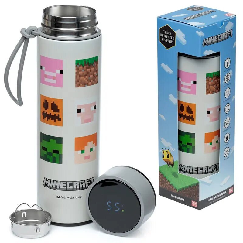 Minecraft termos ruostumattomasta teräksestä valmistettu pullo lämpömittari 450ml hinta ja tiedot | Termoskannut ja termosmukit | hobbyhall.fi