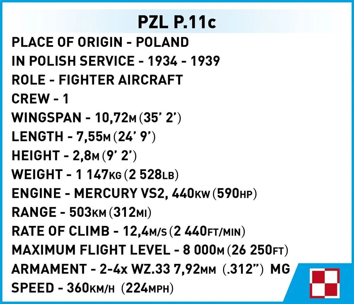 PZL P.11c tyynyt hinta ja tiedot | LEGOT ja rakennuslelut | hobbyhall.fi