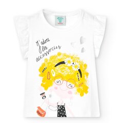 Boboli lasten t-paita 236067*1100, valkoinen hinta ja tiedot | Tyttöjen paidat | hobbyhall.fi