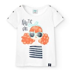 Boboli lasten t-paita 446059*1100, valkoinen hinta ja tiedot | Tyttöjen paidat | hobbyhall.fi