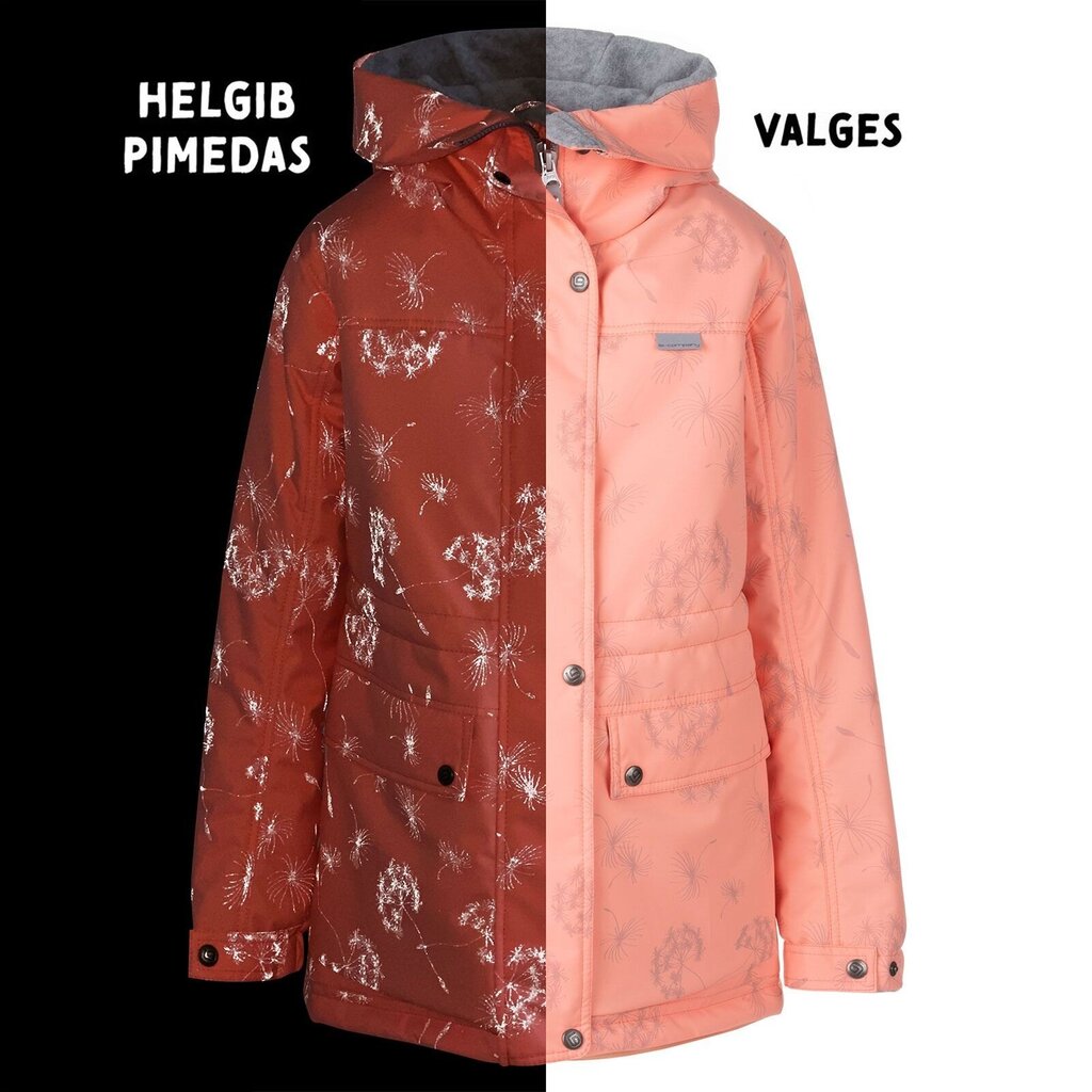 Lenne lasten parka 80g Heldi 23264*1734, persikka/harmaa hinta ja tiedot | Tyttöjen takit | hobbyhall.fi