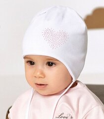 AJS vauvan hattu 346008 01, valkoinen/roosa hinta ja tiedot | Tyttöjen hatut, huivit ja käsineet | hobbyhall.fi