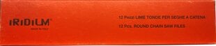 Pyöreät viilat sahaketjuille Iridium, 4,4 mm x 200 mm, 12 kpl hinta ja tiedot | Iridium Puutarhakoneet | hobbyhall.fi