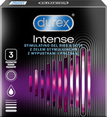 Kondomit Durex "Intense", 3 kpl.  hinta ja tiedot | Kondomit | hobbyhall.fi