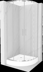 Puoliympyrän muotoinen Mexen Rio suihkukaappi, jossa alusta ja sifoni, Kromi, 80 x 80 cm hinta ja tiedot | Suihkukaapit ja suihkunurkat | hobbyhall.fi