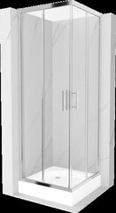 Puoliympyrän muotoinen Mexen Rio suihkukaappi, jossa alusta ja sifoni, Kromi, 70 x 70 cm hinta ja tiedot | Suihkukaapit ja suihkunurkat | hobbyhall.fi