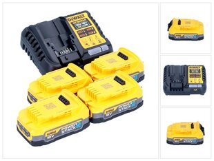 DeWalt DCB 1104 E4 lataussarja 12 V / 18 V 4x Powerstack akku 1,7 Ah + DCB 1104 laturi hinta ja tiedot | Akkuporakoneet ja ruuvinvääntimet | hobbyhall.fi