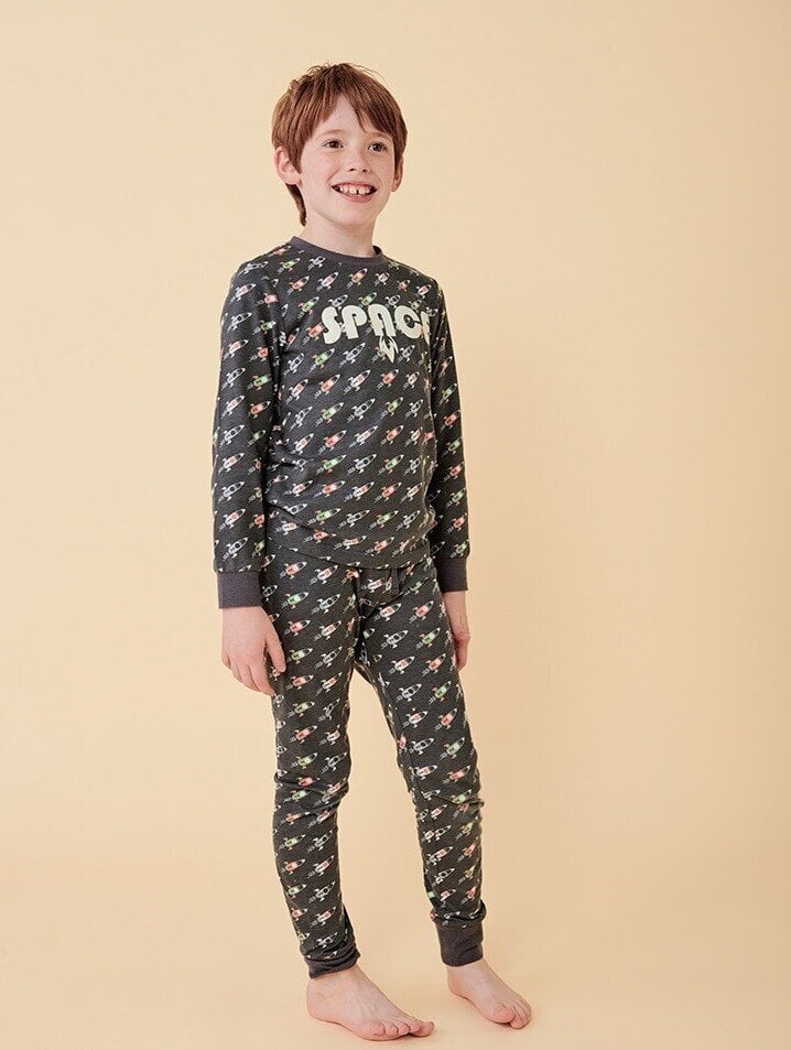 Boboli lasten pyjamat 70B501*9851, harmaa/vihreä 8445470035640 hinta ja tiedot | Poikien kylpytakit ja pyjamat | hobbyhall.fi