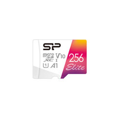 Silicon Power muistikortti microSDXC 256GB Elite + sovitin hinta ja tiedot | Puhelimen muistikortit | hobbyhall.fi