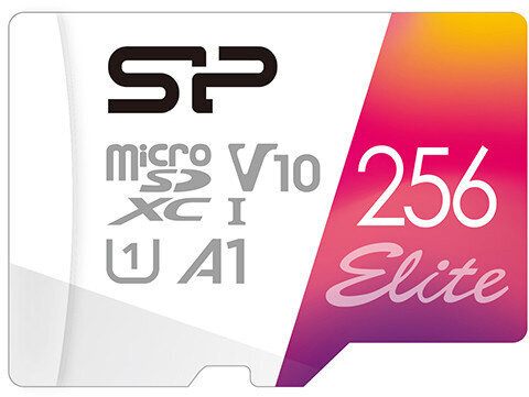 Silicon Power muistikortti microSDXC 256GB Elite + sovitin hinta ja tiedot | Puhelimen muistikortit | hobbyhall.fi