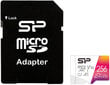 Silicon Power muistikortti microSDXC 256GB Elite + sovitin hinta ja tiedot | Puhelimen muistikortit | hobbyhall.fi