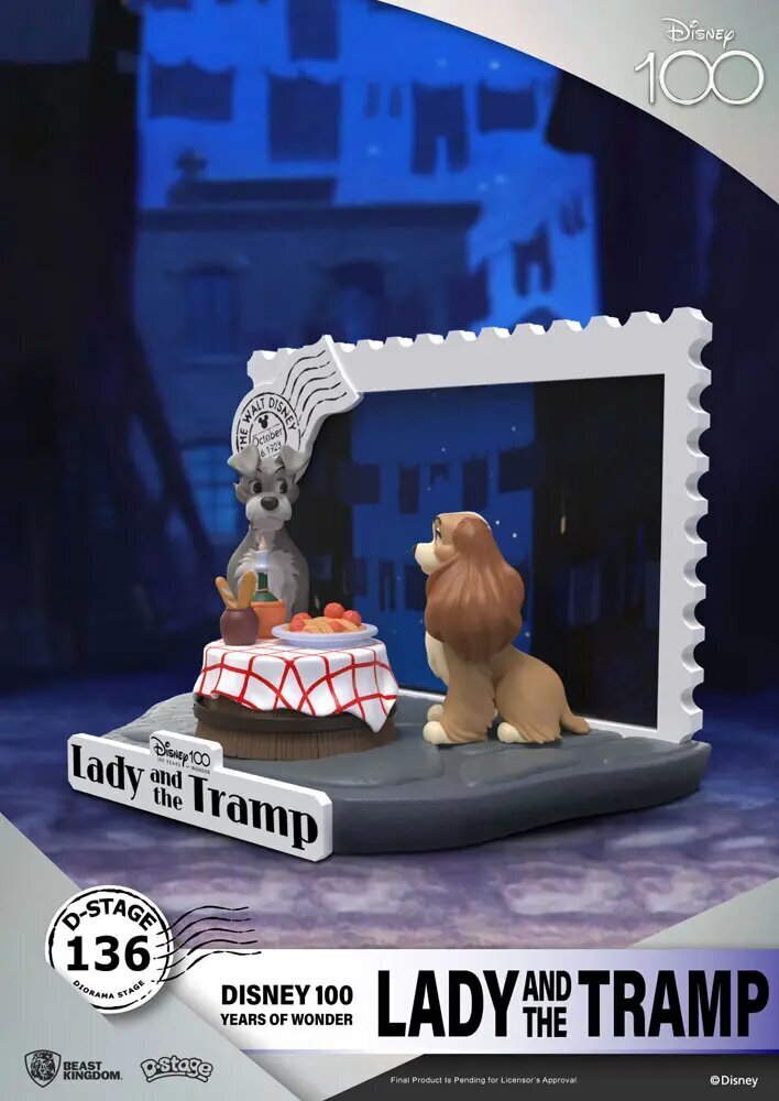 Disney 100-vuotisjuhlavuoden D-Stage PVC-diorama Lady ja kulkuri 12 cm hinta ja tiedot | Poikien lelut | hobbyhall.fi