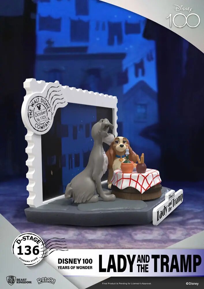 Disney 100-vuotisjuhlavuoden D-Stage PVC-diorama Lady ja kulkuri 12 cm hinta ja tiedot | Poikien lelut | hobbyhall.fi