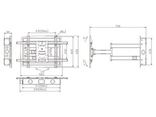 Multibrackets MB-6737 32-80" hinta ja tiedot | TV-seinätelineet | hobbyhall.fi