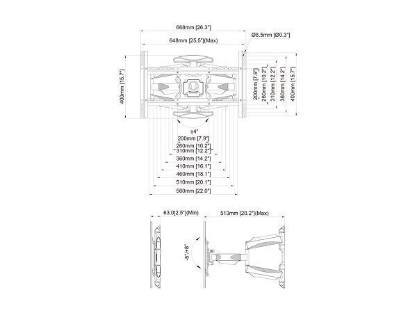 Multibrackets MB-2314 TV mounts up to 70" / 30kg hinta ja tiedot | TV-seinätelineet | hobbyhall.fi