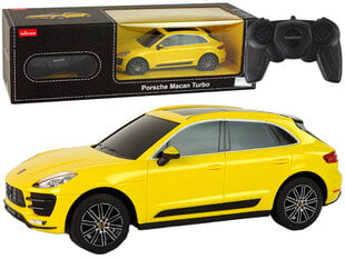 Kauko-ohjattava Porsche Macan Turbo, keltainen hinta ja tiedot | Poikien lelut | hobbyhall.fi