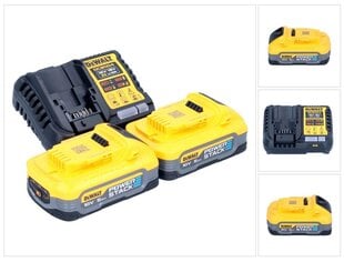 DeWalt DCB 1104 H2 lataussarja 12 V / 18 V 2x Powerstack akku 5,0 Ah + DCB 1104 laturi hinta ja tiedot | Akkuporakoneet ja ruuvinvääntimet | hobbyhall.fi