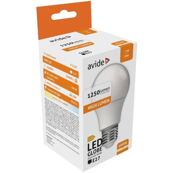 Avide LED-lamppu 11W A60 E27 4000K