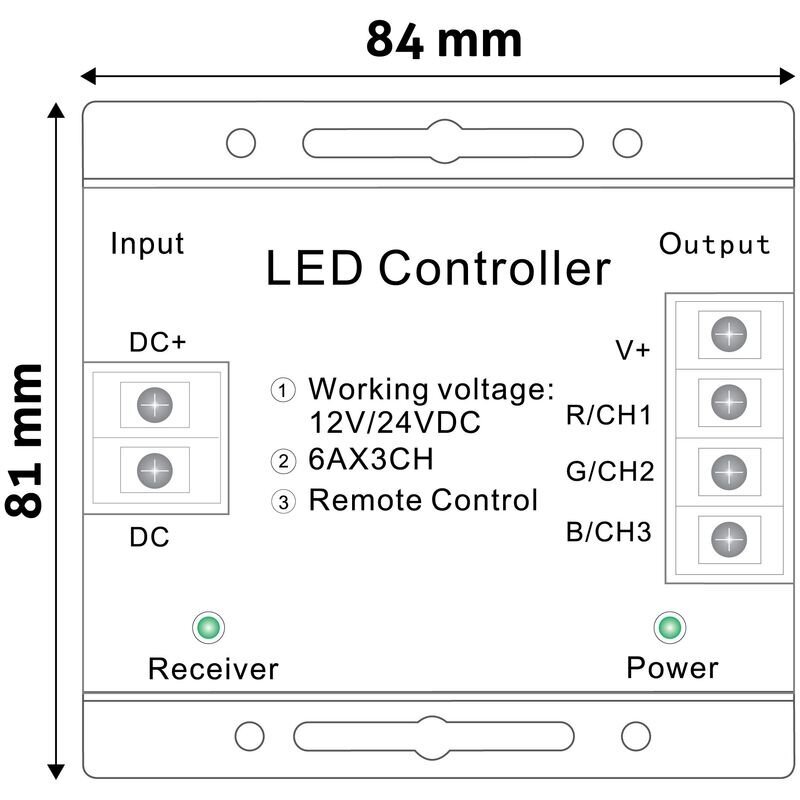 Avide LED RGB-nauhaohjain 216W RF-kaukosäätimellä hinta ja tiedot | LED-valonauhat | hobbyhall.fi