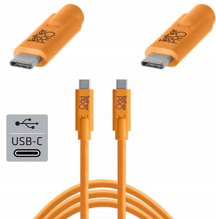 Tether Tools Pro -kaapeli USB-C - USB-C 4,6m, oranssi hinta ja tiedot | Puhelinkaapelit | hobbyhall.fi