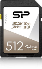 Silicon Power -muistikortti SDXC 512GB Superior Pro UHS-II hinta ja tiedot | Kameran muistikortit | hobbyhall.fi