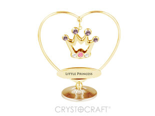 Kruunu sydämessä telineessä, merkintä "LITTLE PRINCESS", värillisillä SWAROVSKI-kiteillä hinta ja tiedot | Sisustustuotteet | hobbyhall.fi