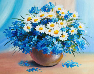 Timanttimaalaus setti, 40x50 cm, Daisies cornflowers hinta ja tiedot | Timanttimaalaukset | hobbyhall.fi