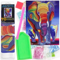 Mandala Diamond Mosaic 7D -värikäs norsu 1006613 hinta ja tiedot | Timanttimaalaukset | hobbyhall.fi