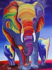 Mandala Diamond Mosaic 7D -värikäs norsu 1006613 hinta ja tiedot | Timanttimaalaukset | hobbyhall.fi