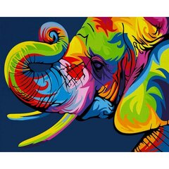 Maalaus numeroiden mukaan Värillinen norsu 30x40 hinta ja tiedot | Maalaa numeroiden mukaan | hobbyhall.fi