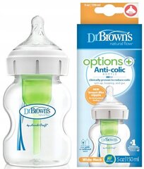 Koliikkipullo Dr Browns Options Plus, 0 kuukautta+, 150 ml hinta ja tiedot | Dr. Brown's Lapset | hobbyhall.fi