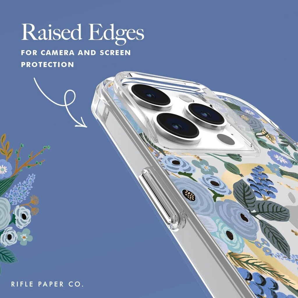 Case Mate Rifle Party Co. Garden Party Blue case, MagSafe - iPhone 15 Pro hinta ja tiedot | Puhelimen kuoret ja kotelot | hobbyhall.fi