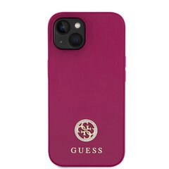 Guess PU 4G Strass Metal Logo Case for iPhone 15 Pink hinta ja tiedot | Puhelimen kuoret ja kotelot | hobbyhall.fi