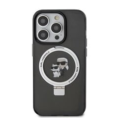 Karl Lagerfeld Ringstand Karl and Choupette MagSafe Case for iPhone 15 Pro Black hinta ja tiedot | Puhelimen kuoret ja kotelot | hobbyhall.fi