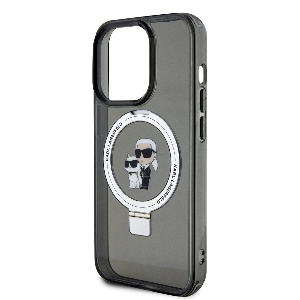 Karl Lagerfeld Ringstand Karl and Choupette MagSafe Case for iPhone 15 Pro Max Black hinta ja tiedot | Puhelimen kuoret ja kotelot | hobbyhall.fi