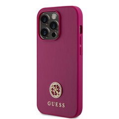 Guess PU 4G Strass Metal Logo Case for iPhone 15 Pro Max Pink hinta ja tiedot | Puhelimen kuoret ja kotelot | hobbyhall.fi