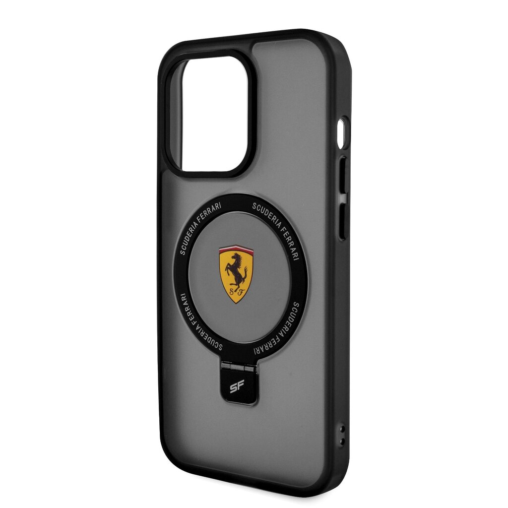 Ferrari Ring Stand MagSafe Case for iPhone 15 Pro Black hinta ja tiedot | Puhelimen kuoret ja kotelot | hobbyhall.fi